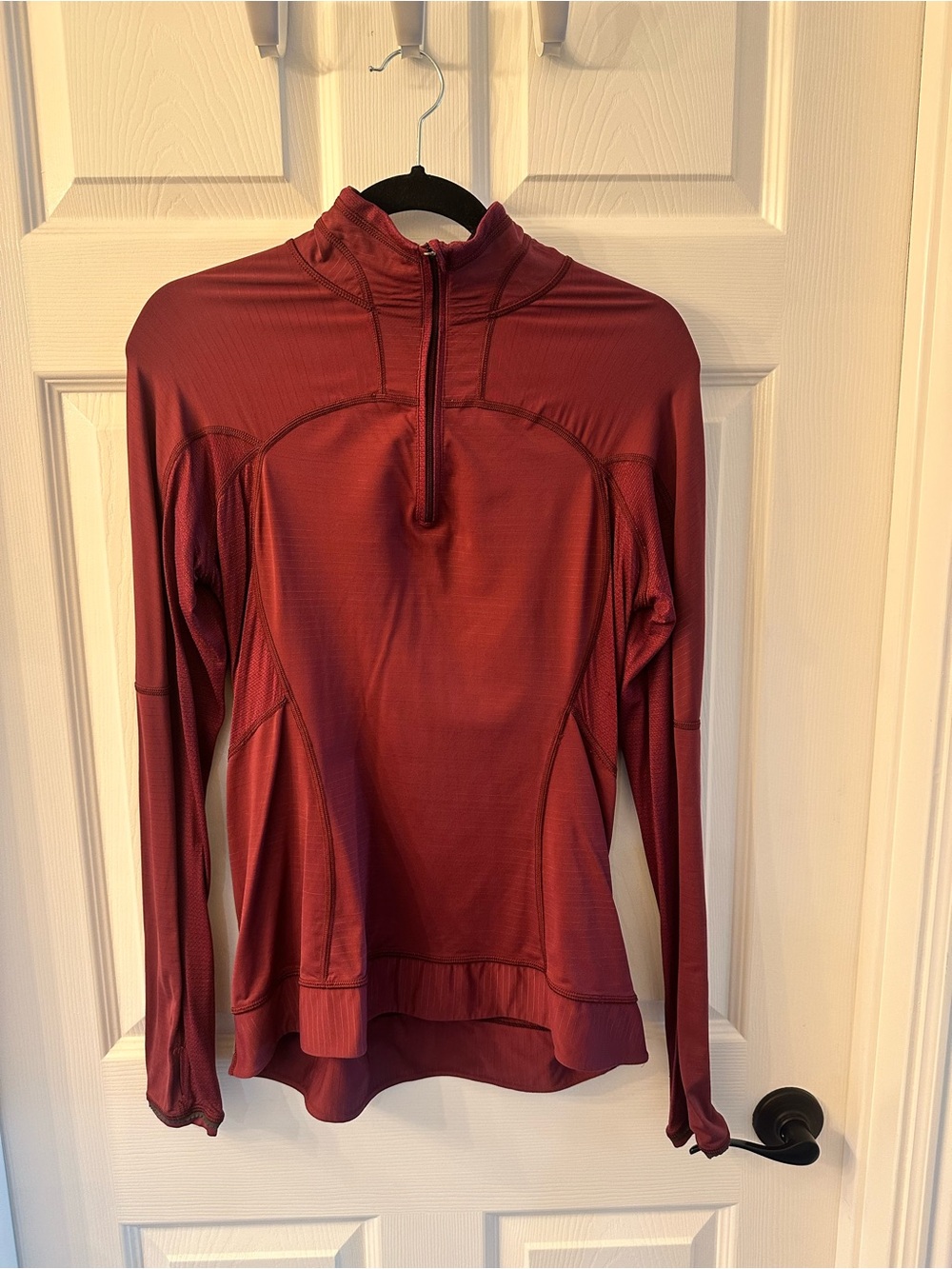 lululemon athletica Quarter-Zip Long Sleeve Top in Burgundy